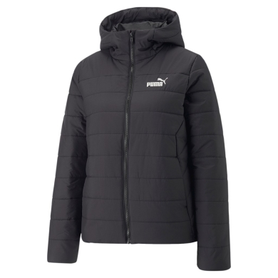 Puma quilted jacket Essential with hood (padded, warm) black Women